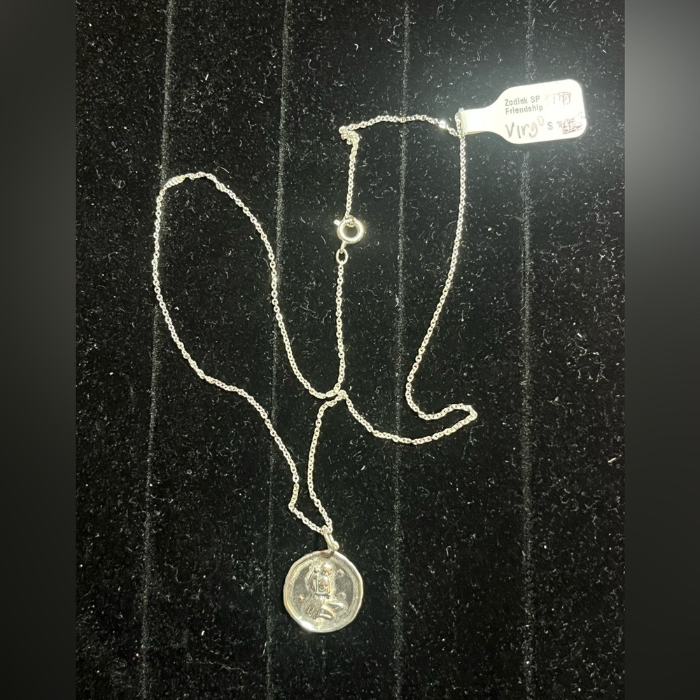 Virgo Zodiac Necklace Silver Plated